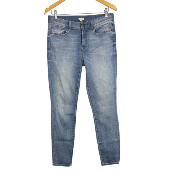 J.Crew Stretch Skinny Jeans Women’s Size 28/30 Mid Rise Faded Blue Denim - Picture 1 of 6